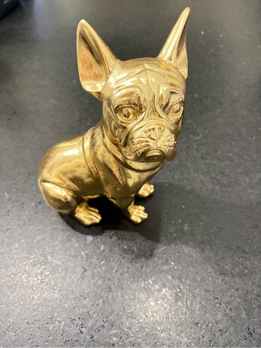 NEW Gold French Bulldog FRENCHIE Figurine Statue Accent for Home Decor 10x7”